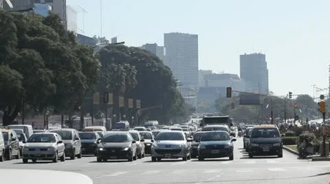 Heavy City Traffic 3 Stock Footage 12608108