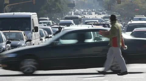 Heavy City Traffic 4 Stock Footage 12608655
