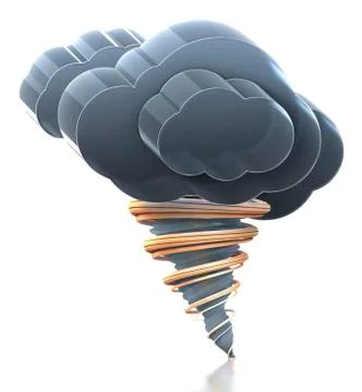 Heavy cloud and tornado. Stock Illustration