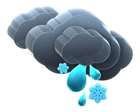 Heavy cloud with rain and snow. Stock Illustration