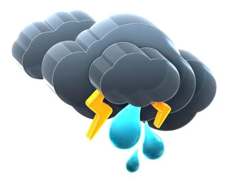 Heavy cloud with thunder rain. Stock Illustration