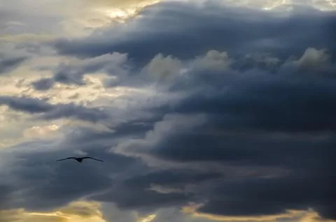 Heavy clouds and dramatic sky. Natural backgrounds Stock Photos