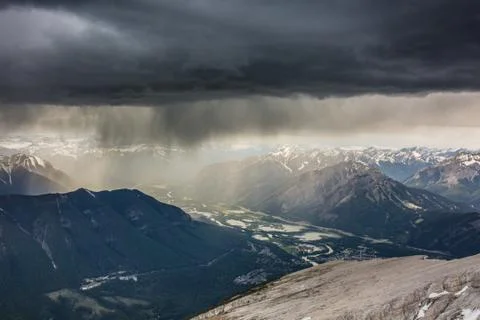Heavy clouds over the Banff Stock Photos
