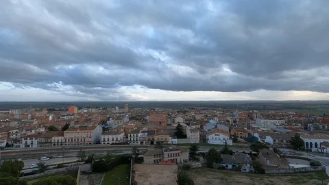 Heavy clouds over city Stock Footage 123985857