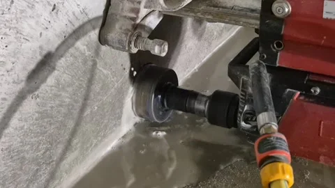Heavy Concrete Core Drilling in Basement, Normal Speed 库存影片 337056088