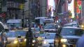 Heavy congested busy jammed street traffic cars rush hour New York City NYC day 4k or 4k+ Resolution