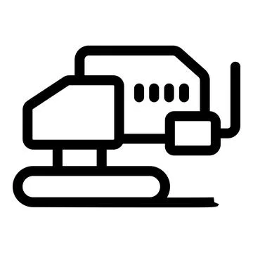 Heavy construction excavator digging on tracks icon Illustrazione stock
