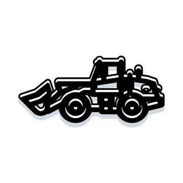 Heavy construction loader vehicle outlining industrial equipment Stock Illustration