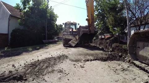 Heavy Construction Machinery Team Work Stock Footage 65901506