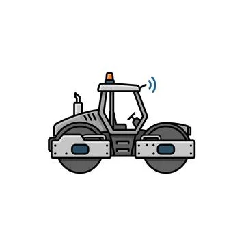 Heavy construction road roller machine icon Stock Illustration