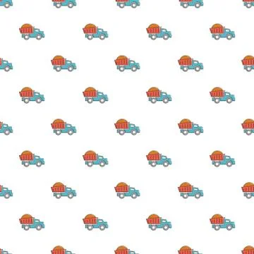 Heavy construction tipper pattern seamless Stock Illustration