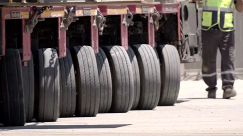 Heavy construction trailer Stock Footage 162417689