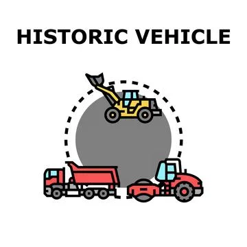 Heavy construction vehicles moving around building site Stock Illustration