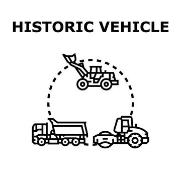 Heavy construction vehicles moving around building site Stock Illustration