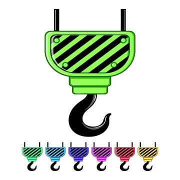 Heavy crane hook cartoon vector graphic Stock Illustration