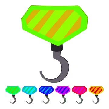 Heavy crane hook vector cartoon graphic Stock Illustration