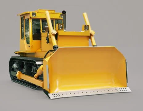 Heavy crawler bulldozer Stock Illustration