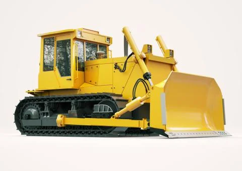 Heavy crawler bulldozer Stock Illustration