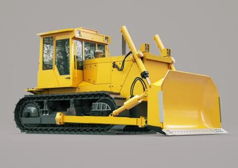 Heavy crawler bulldozer Stock Illustration