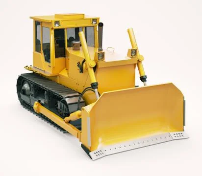 Heavy crawler bulldozer Stock Illustration