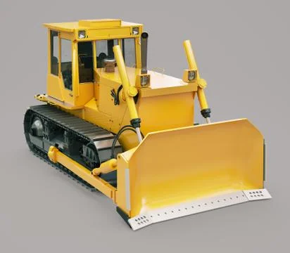 Heavy crawler bulldozer Stock Illustration