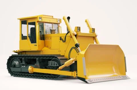 Heavy crawler bulldozer Stock Illustration