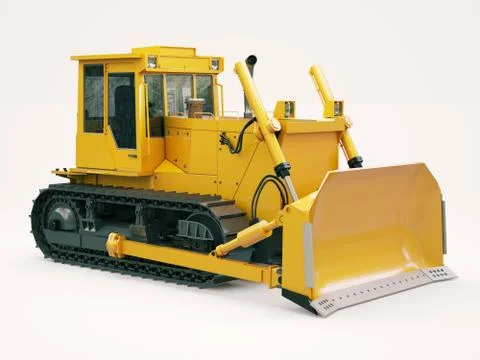 Heavy crawler bulldozer Stock Illustration