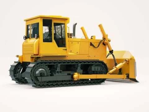 Heavy crawler bulldozer Stock Illustration