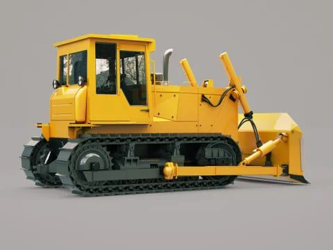 Heavy crawler bulldozer Stock Illustration