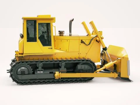 Heavy crawler bulldozer Stock Illustration