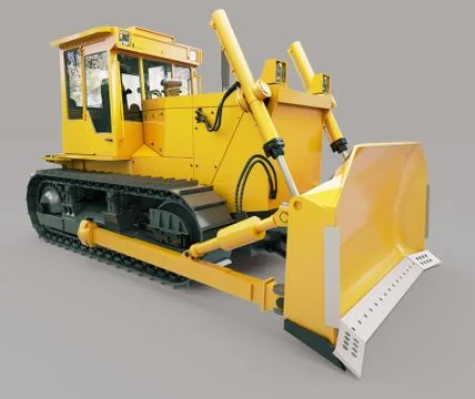 Heavy crawler bulldozer Stock Illustration