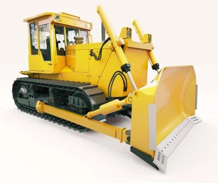 Heavy crawler bulldozer Stock Illustration