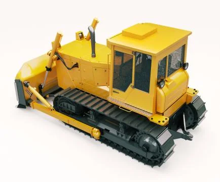 Heavy crawler bulldozer Stock Illustration