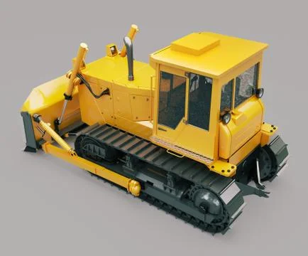 Heavy crawler bulldozer Stock Illustration
