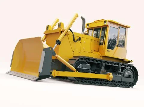 Heavy crawler bulldozer Stock Illustration