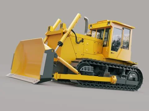 Heavy crawler bulldozer Stock Illustration
