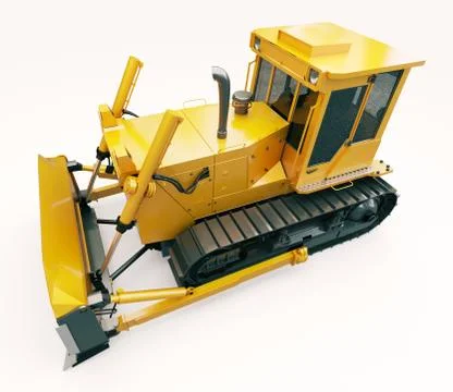 Heavy crawler bulldozer Stock Illustration