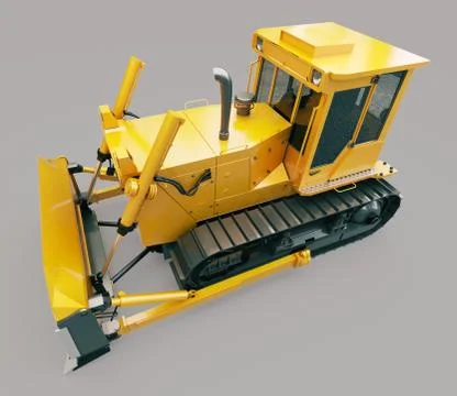 Heavy crawler bulldozer Stock Illustration