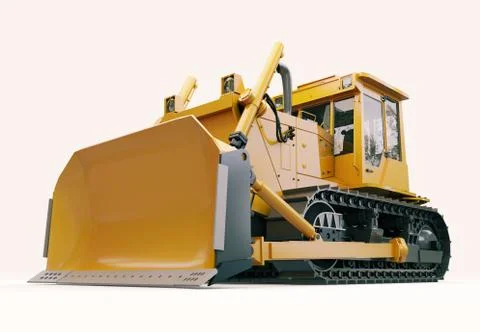 Heavy crawler bulldozer Stock Illustration
