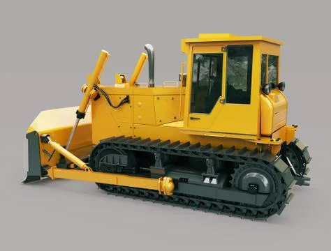 Heavy crawler bulldozer Stock Illustration