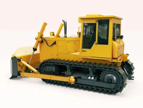 Heavy crawler bulldozer Stock Illustration