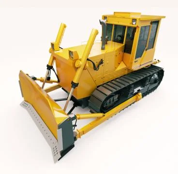 Heavy crawler bulldozer Stock Illustration