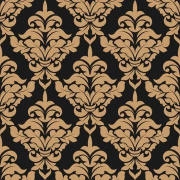 Heavy damask style seamless pattern Stock Illustration