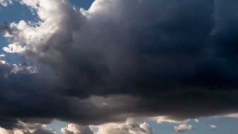 Heavy dark clouds drifting across the sky horizontally Stock Footage 115603075