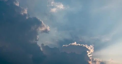 Heavy Dark Storm Clouds Blocking the Sun Over an Overcast Rainy Sky Video stock 341923509