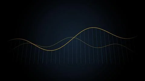 Heavy data wave line chart swelling, 4K data illustration Stockillustratie
