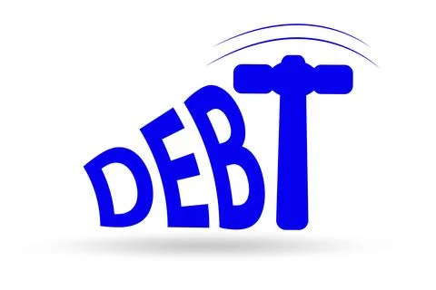 Heavy debt concept with letters Illustration