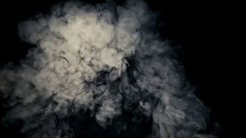 Heavy dense smoke in slow motion on a dark background. Stock Footage 82682363