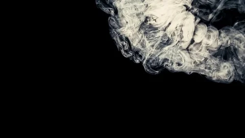 Heavy dense smoke in slow motion on a dark background. Stock Footage 82682400