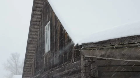 The heavy down pour of snow during the winter in Estonia Stock Footage 229192947